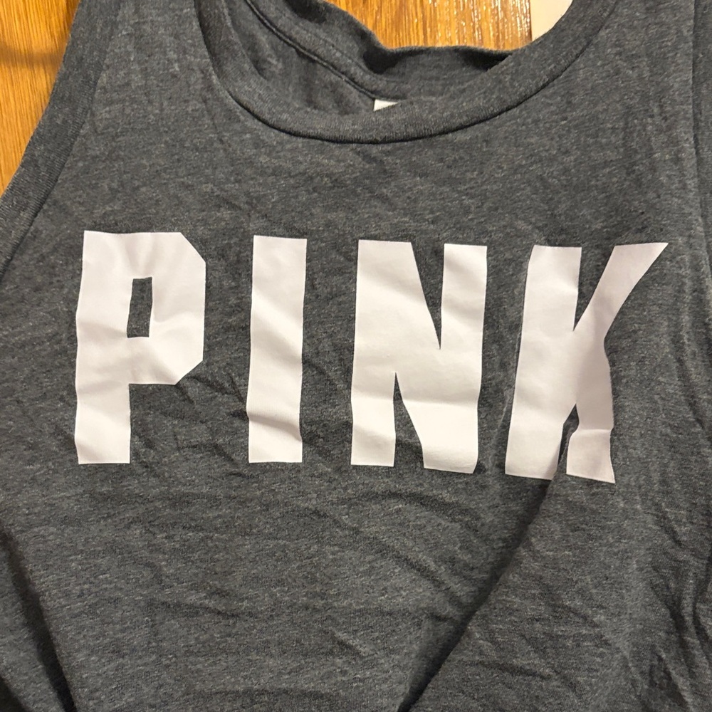 PINK Victoria's Secret Gray Muscle Tee - Picture 3 of 5